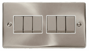 Click Scolmore - Click Deco 6 Gang 2 Way Ingot 10Ax Switch White (VPSC416WH)