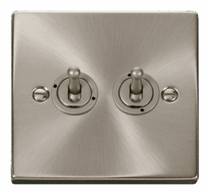 Click Scolmore - Click Deco 2 Gang 2 Way 10Ax Toggle Switch (VPSC422)
