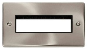 Click Scolmore - Click Deco 2 Gang Plate 6 In-Line Aperture Black (VPSC426BK)
