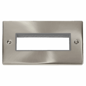 Click Scolmore - Click Deco 2 Gang Minigrid© Unfurnished Plate 6 In-Line Apertures (VPSC426GY)