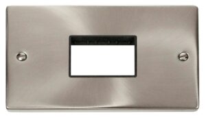 Click Scolmore - Click Deco Double Minigrid Plate Triple Aperture Black (VPSC432BK)