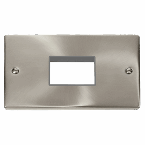 Click Scolmore - Click Deco 2 Gang Minigrid© Unfurnished Plate 3 Apertures (VPSC432GY)
