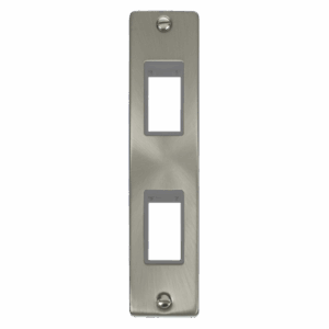 Click Scolmore - Click Deco 2 Gang Minigrid© Unfurnished Architrave Plate 2 Apertures (VPSC472GY)