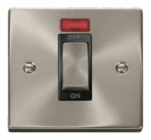 Click Scolmore - Click Deco Ingot 1 Gang 45A Dp Switch With Neon Black (VPSC501BK)