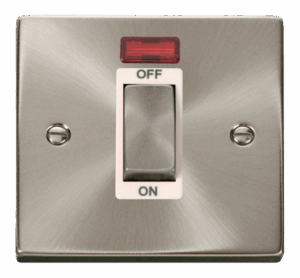 Click Scolmore - Click Deco Ingot 1 Gang 45A Dp Switch With Neon White (VPSC501WH)