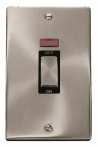 Click Scolmore - Click Deco Ingot 2 Gang 45A Dp Switch With Neon Black (VPSC503BK)