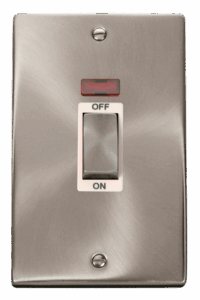 Click Scolmore - Click Deco Ingot 2 Gang 45A Dp Switch With Neon White (VPSC503WH)