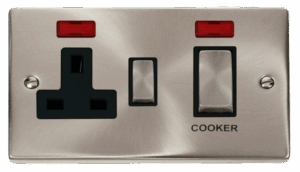 Click Scolmore - Click Deco Ingot 45A Dp Switch 13A Switched Socket & Neons (2) Black (VPSC505BK)