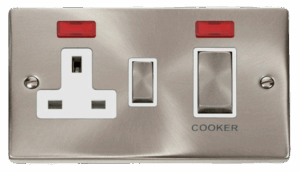 Click Scolmore - Click Deco Ingot 45A Dp Switch 13A Switched Socket & Neons (2) White (VPSC505WH)