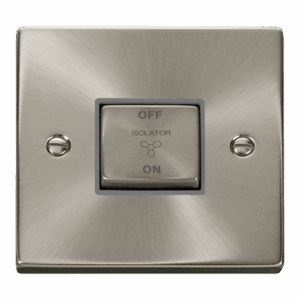 Click Scolmore - Click Deco 10A Ingot 3 Pole Fan Isolation Plate Switch (VPSC520GY)
