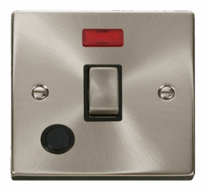 Click Scolmore - Click Deco 20A 1 Gang Dp Ingot Switch With Flex Outlet And Neon Black (VPSC523BK)