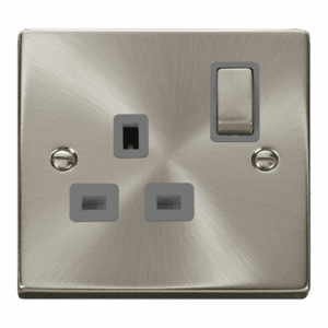 Click Scolmore - Click Deco 13A Ingot 1 Gang Double Pole Switched Socket Outlet (VPSC535GY)