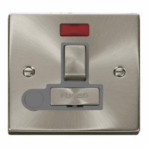 Click Scolmore - Click Deco 13A Ingot Double Pole Switched Fused Connection Unit With Neon & Optional Flex Outlet (VPSC552GY)