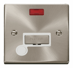 Click Scolmore - Click Deco 13A Fused Ingot Connection Unit With Flex Outlet & Neon White (VPSC553WH)