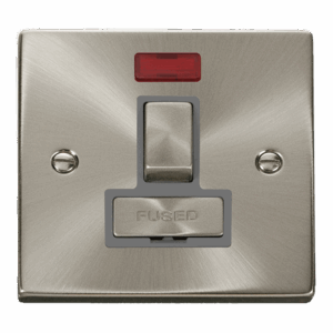 Click Scolmore - Click Deco 13A Ingot Double Pole Switched Fused Connection Unit With Neon (VPSC752GY)