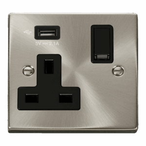 Click Scolmore - Click Deco 1G Skt Usb 2.1A Deco (VPSC771UBK)
