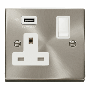 Click Scolmore - Click Deco 1G Skt Usb 2.1A Deco (VPSC771UWH)