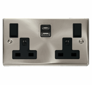 Click Scolmore - Click Deco 2G 13A Switch Skt 4.2A A&C Usb Vpsc Bk (VPSC786BK)