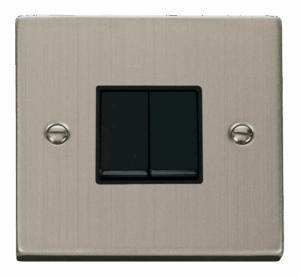 Click Scolmore - Click Deco 2 Gang 2 Way 10Ax Switch Black (VPSS012BK)