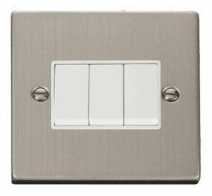 Click Scolmore - Click Deco 3 Gang 2 Way 10Ax Switch White (VPSS013WH)