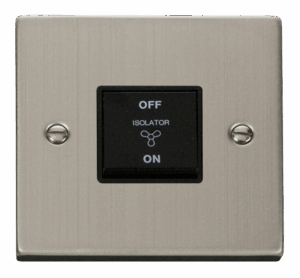 Click Scolmore - Click Deco 10A 3 Pole Fan Isolation Plate Switch (VPSS020BK)