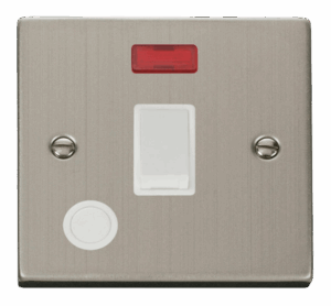 Click Scolmore - Click Deco 20A 1 Gang Dp Switch With Flex Outlet And Neon White (VPSS023WH)