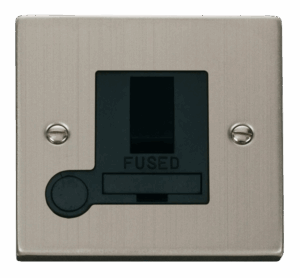 Click Scolmore - Click Deco 13A Fused Switched Connection Unit With Flex Outlet Black (VPSS051BK)