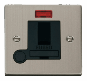 Click Scolmore - Click Deco 13A Fused Switched Connection Unit With Flex Outlet & Neon Black (VPSS052BK)