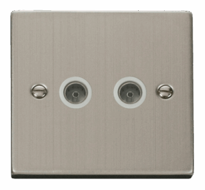 Click Scolmore - Click Deco Twin Coaxial Socket Outlet White (VPSS066WH)