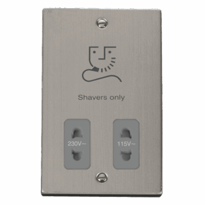 Click Scolmore - Click Deco 115V/230V Dual Voltage Shaver Socket Outlet (VPSS100GY)