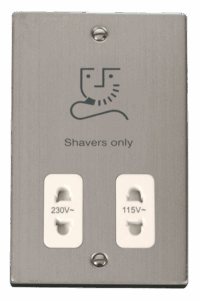 Click Scolmore - Click Deco Dual Voltage Shaver Socket Outlet 115/230V White (VPSS100WH)