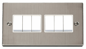 Click Scolmore - Click Deco 6 Gang 2 Way 10Ax Switch White (VPSS105WH)