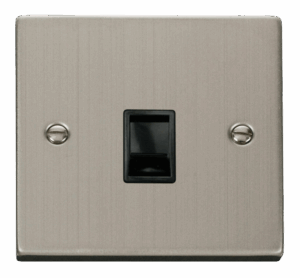Click Scolmore - Click Deco Single Rj11 Socket (Ireland/Usa) Black (VPSS115BK)