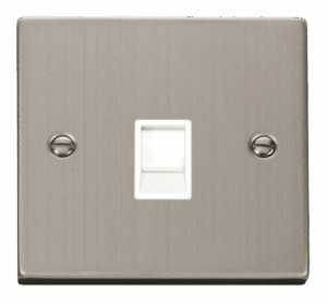 Click Scolmore - Click Deco Single Rj11 Socket (Ireland/Usa) White (VPSS115WH)