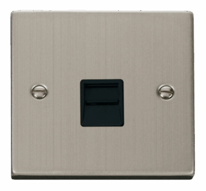 Click Scolmore - Click Deco Single Telephone Socket Outlet Master Black (VPSS120BK)
