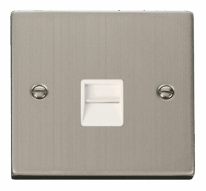 Click Scolmore - Click Deco Single Telephone Socket Outlet Secondary White (VPSS125WH)