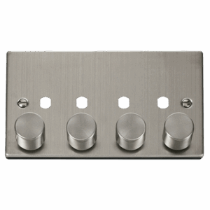 Click Scolmore - Click Deco Vpss 4 Gang Double Dimmer Plate & Knobs (VPSS154PL)