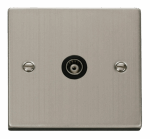 Click Scolmore - Click Deco Single Isolated Coaxial Socket Outlet Black (VPSS158BK)