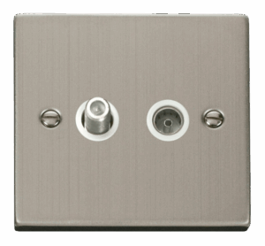 Click Scolmore - Click Deco 1 Gang Satellite & Coaxial Socket Outlet White (VPSS170WH)
