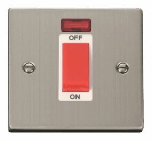 Click Scolmore - Click Deco 1 Gang 45A Dp Switch With Neon White (VPSS201WH)