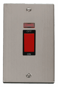 Click Scolmore - Click Deco 2 Gang 45A Dp Switch With Neon Black (VPSS203BK)