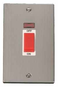 Click Scolmore - Click Deco 2 Gang 45A Dp Switch With Neon White (VPSS203WH)