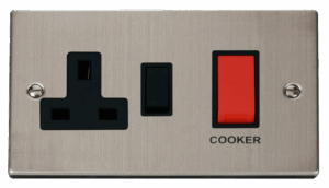Click Scolmore - Click Deco 45A Dp Switch 13A Switched Socket Black (VPSS204BK)