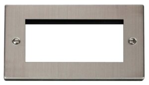 Click Scolmore - Click Deco Double Plate (Quad Media Module Aperture) (VPSS312)