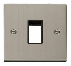 Click Scolmore - Click Deco 1 Gang Plate Single Aperture Black (VPSS401BK)