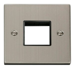 Click Scolmore - Click Deco 1 Gang Plate Twin Aperture Black (VPSS402BK)