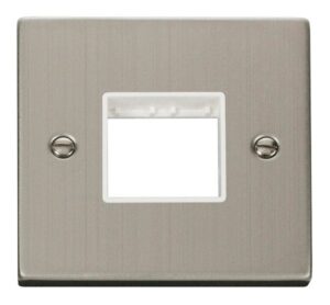 Click Scolmore - Click Deco 1 Gang Plate Twin Aperture White (VPSS402WH)