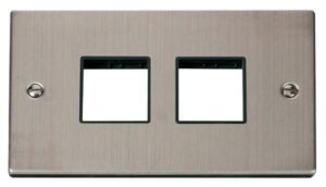 Click Scolmore - Click Deco 2 Gang Plate (2 X 2) Aperture Black (VPSS404BK)