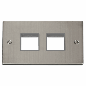 Click Scolmore - Click Deco 2 Gang Minigrid© Unfurnished Plate 2 X 2 Apertures (VPSS404GY)