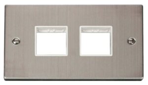 Click Scolmore - Click Deco 2 Gang Plate (2 X 2) Aperture White (VPSS404WH)